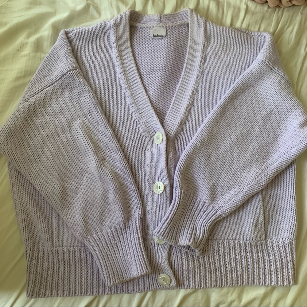 babaa cardigan no 16 in violet milk